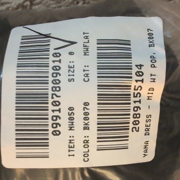 NWT Madewell Yana Dress V-Neck Circle Midi Jet Black Size 0 - Picture 5 of 16